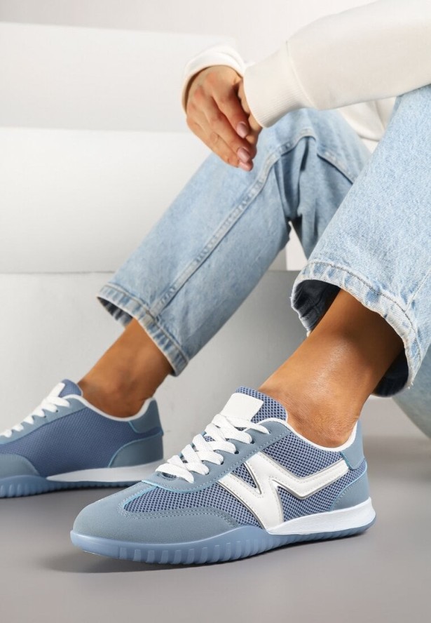 Niebieskie Sneakersy w Stylu Kultowych Tenisówek Tultia