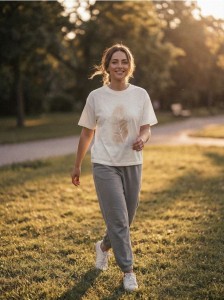 Bawełniana koszulka z krótkim rękawem - kremowy