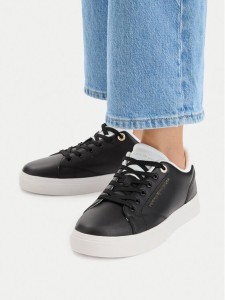 Tommy Hilfiger Sneakersy Th Feminine Cupsole Leather FW0FW09105 Czarny