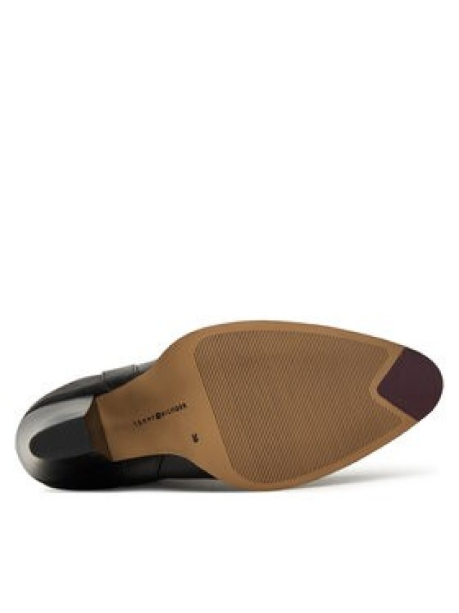 Tommy Hilfiger Botki Th T-Strap Leather Pointy Bootie FW0FW08984 Czarny