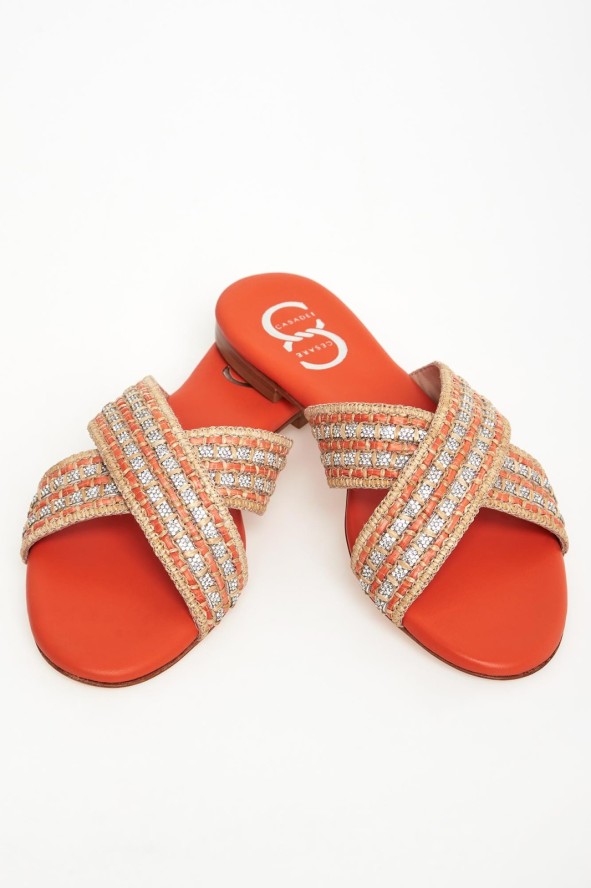 Klapki damskie skórzane CESARE CASADEI