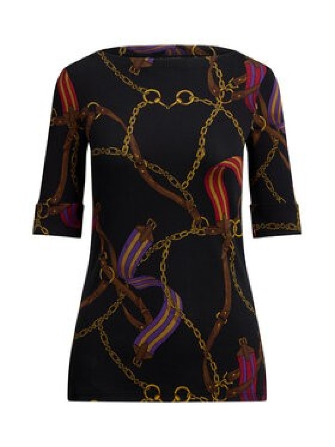 LAUREN RALPH LAUREN Bluzka 200980215001 Czarny Slim Fit