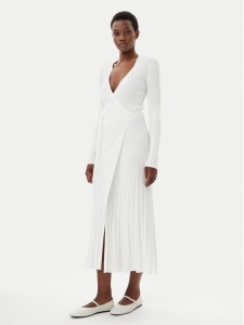 IVY OAK Sukienka dzianinowa Kloe IO113135 Écru Regular Fit