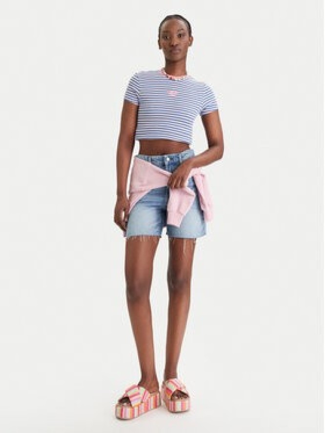 Roxy T-Shirt Bright Lights ERJKT04395 Niebieski Slim Fit