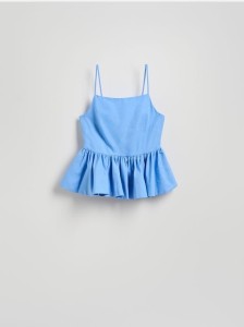Top z baskinką - niebieski