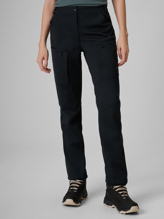 4F Spodnie trekkingowe softshell membrana 8000 damskie - czarne M