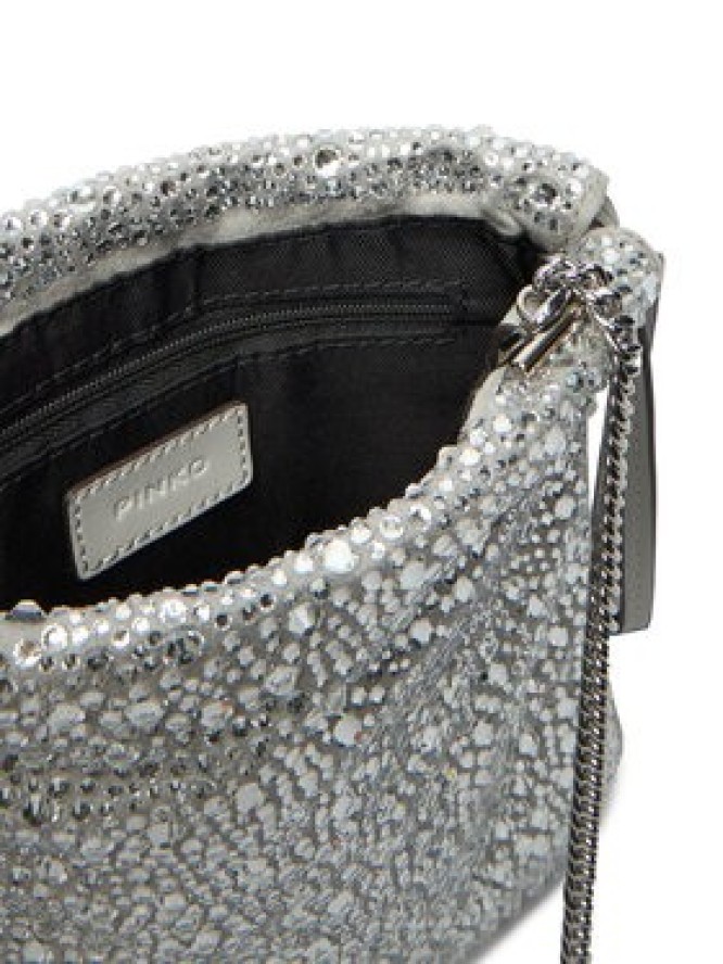 PINKO Torebka Slouchy Coulisse Baby AI 25-26 PCPL 105409 A2WF Srebrny