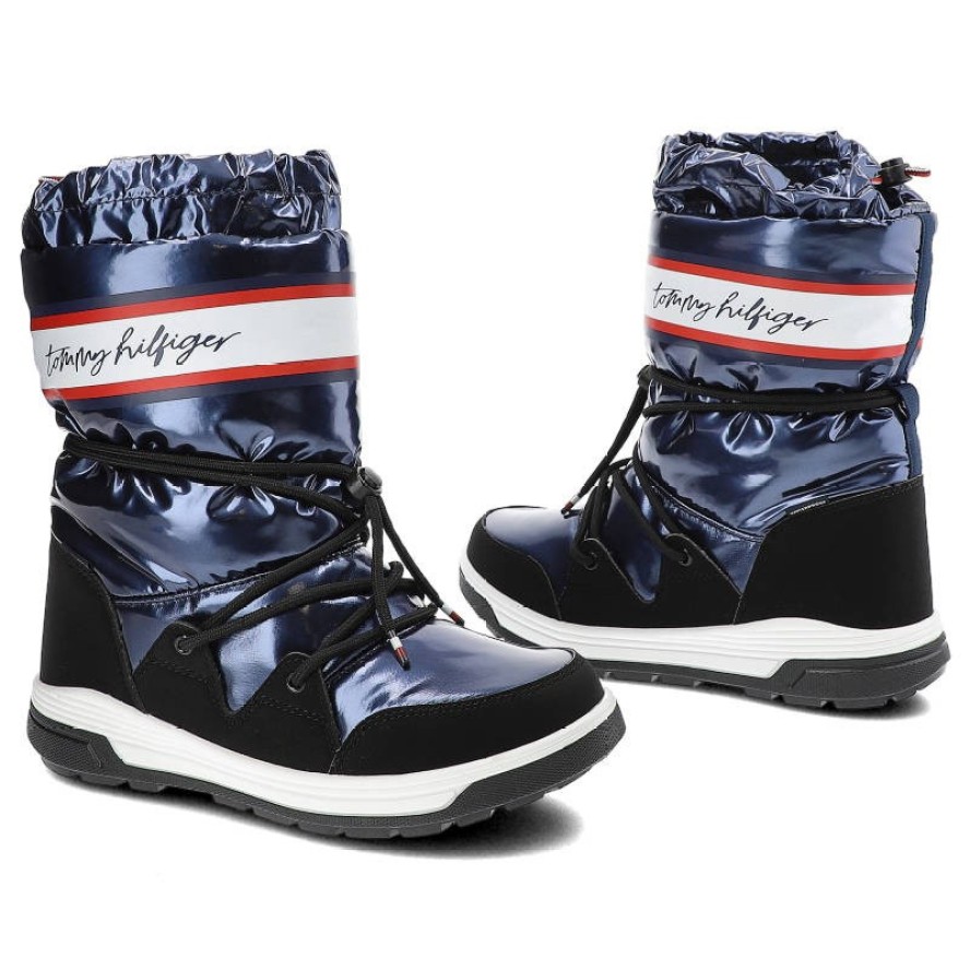 Granatowe Śniegowce Tommy Hilfiger Damskie Buty