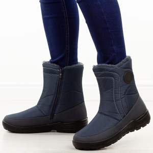 Granatowe zimowe botki damskie Potocki 33310