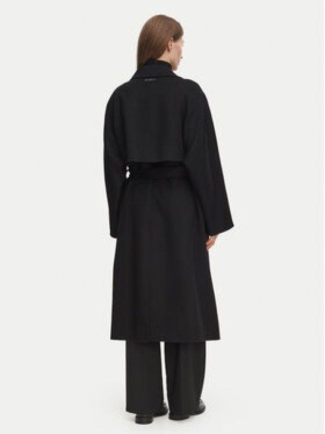 Calvin Klein Płaszcz wełniany Hero LV040WL571 Czarny Regular Fit