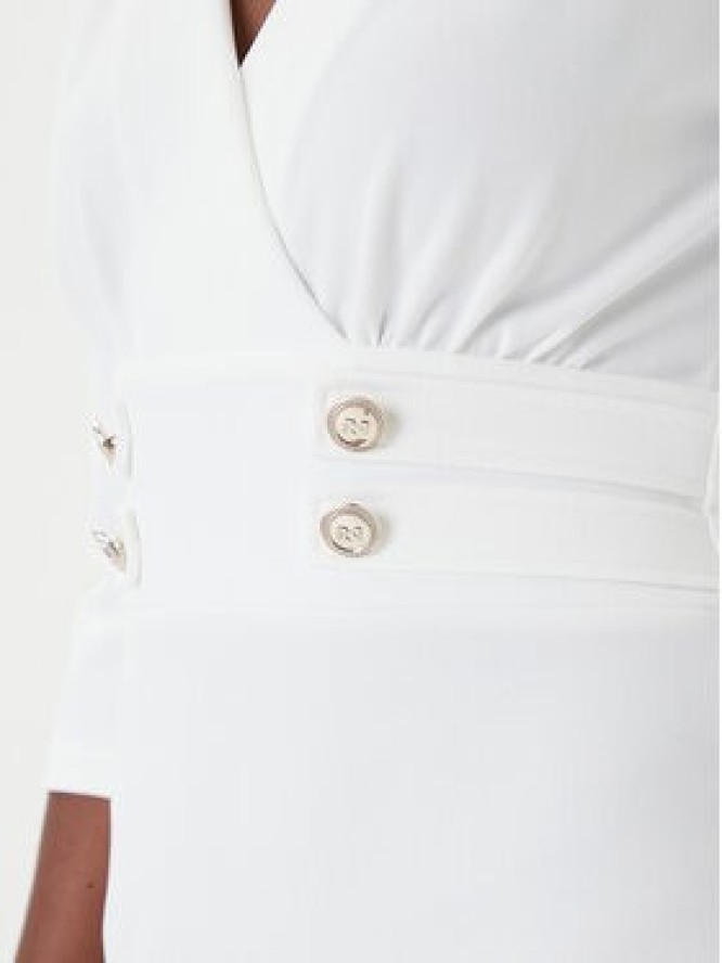Rinascimento Sukienka koktajlowa CFC0126151003 Biały Slim Fit