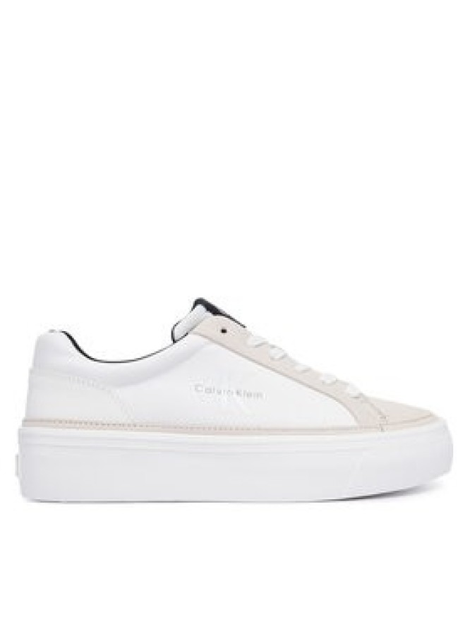 Calvin Klein Sneakersy Vulc Flatf Laceup HW0HW03086 Biały