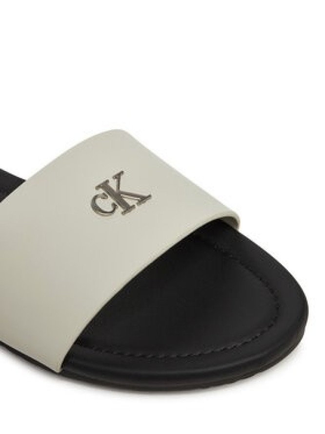 Calvin Klein Jeans Klapki Flat Sandal Slide Mg YW0YW01697 Biały