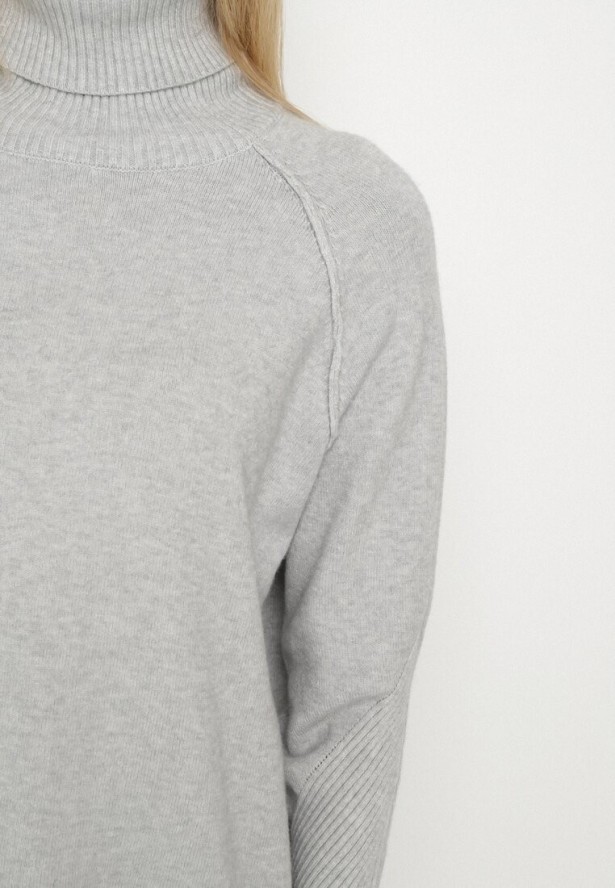 Szary Klasyczny Golf z Dodatkiem Kaszmiru Zoirmosa