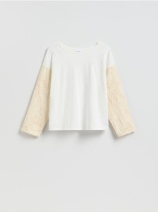 Bawełniany longsleeve - biały