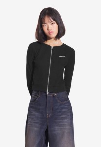 Top sportowy damski Prosto Zip Ribbed na suwak