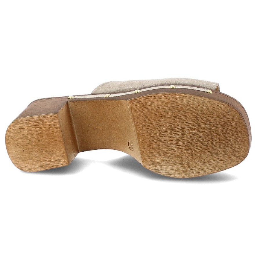 Szare Klapki Simen Stylowe Obuwie Damskie Na Obcasie