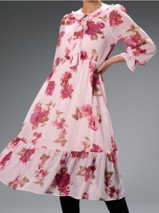 Sukienka szmizjerka ze wzorem - wielobarwny