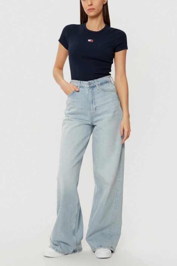 TOMMY JEANS Granatowy t-shirt damski, Rozmiar XL