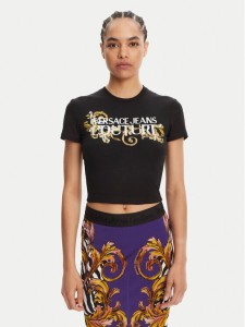 Versace Jeans Couture T-Shirt 78HAHC05 Czarny Slim Fit