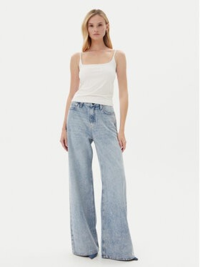 Guess Jeansy W5YA82 D5QKA Niebieski Wide Leg