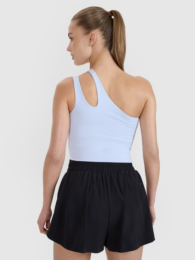 4F Crop top treningowy na jedno ramię 4F x Anna Lewandowska - niebieski S