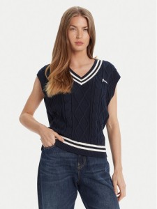 Guess Sweter V5GR00 Z3FB1 Granatowy Classic Fit