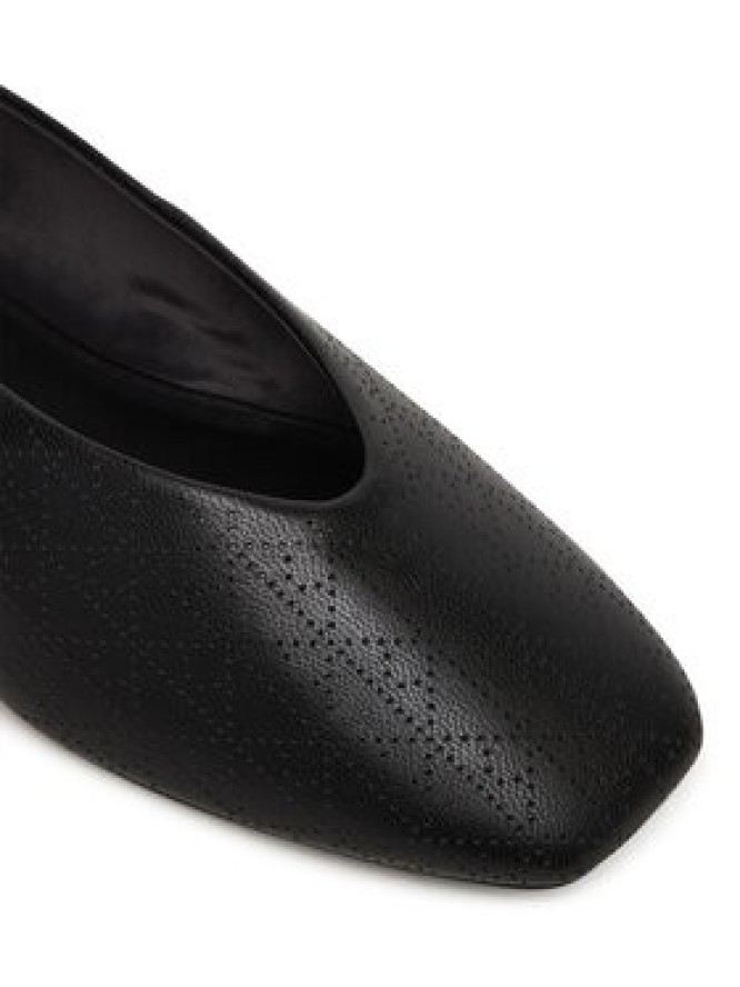 Calvin Klein Baleriny Square Ballerina Aop Lth HW0HW02936 Czarny