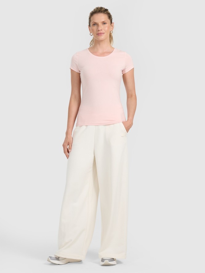 4F T-shirt regular gładki damski M