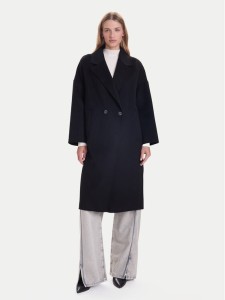 ViCOLO Płaszcz wełniany TF0003 Czarny Regular Fit