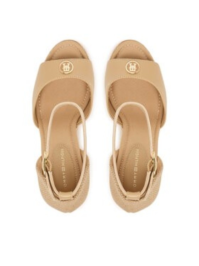 Tommy Hilfiger Espadryle Plate High Wedge Espad FW0FW09517 Beżowy jasny