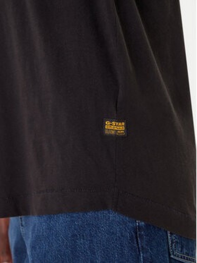 G-Star Raw T-Shirt Rolled Up D24524-4107 Czarny Loose Fit