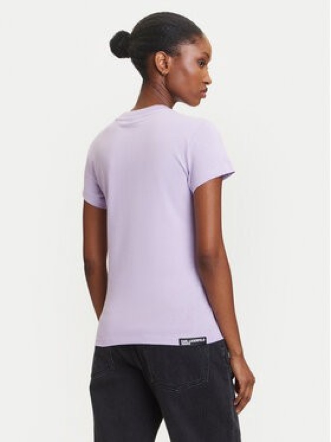 Karl Lagerfeld Jeans T-Shirt A1W17004 Fioletowy Slim Fit