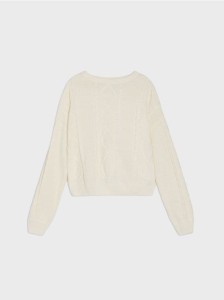 Strukturalny sweter - kremowy
