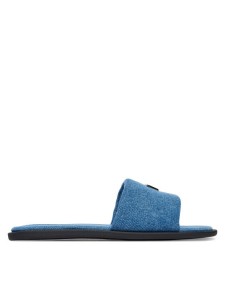 Tommy Jeans Klapki Tjw Padded Denim Casual Slide EN0EN03020 Niebieski