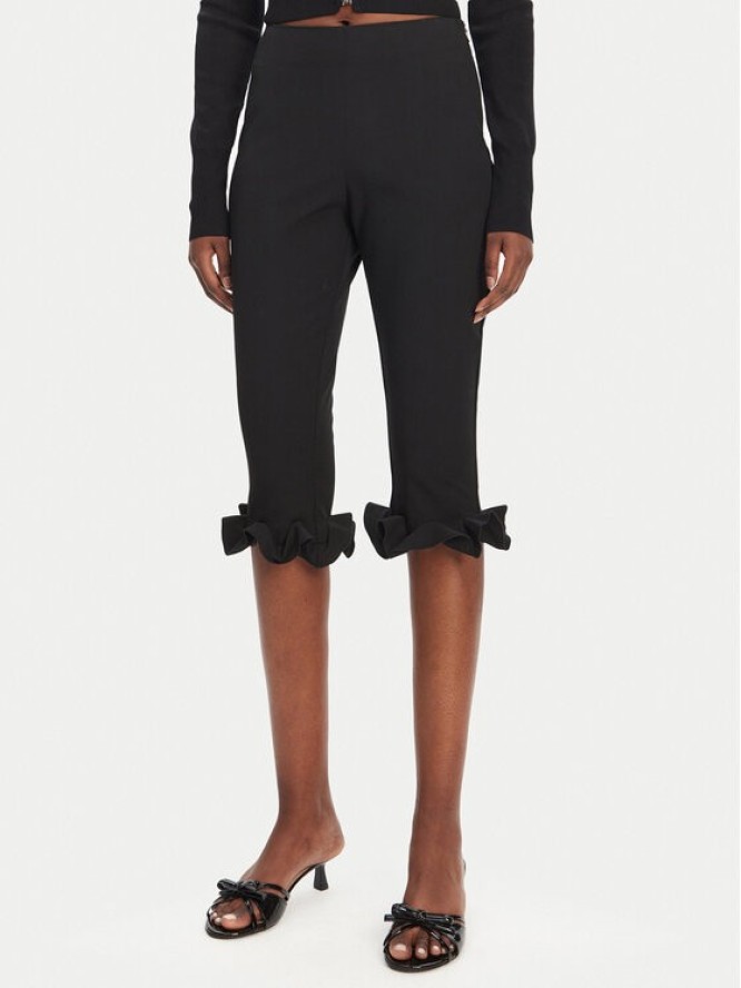 ROTATE Spodnie capri 113809100 Czarny Slim Fit