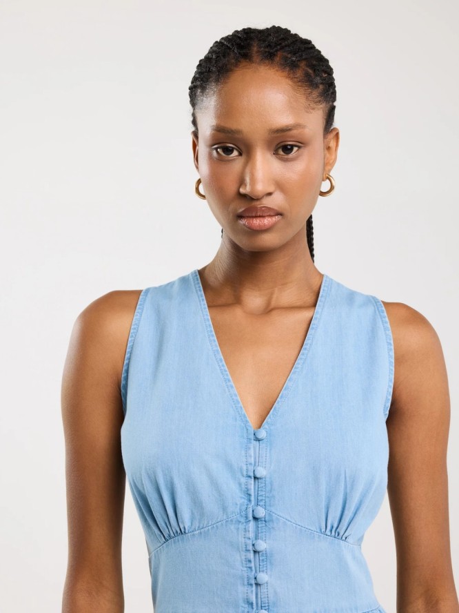 Sukienka damska midi jeansowa niebieska Willow 160