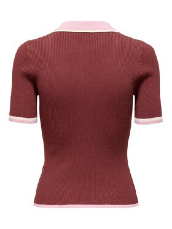 ONLY Polo Meddi 15363165 Bordowy Slim Fit