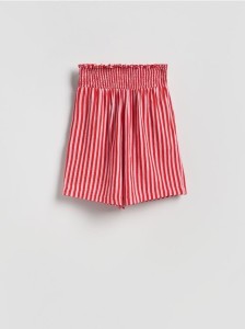 Bermudy w paski - czerwony