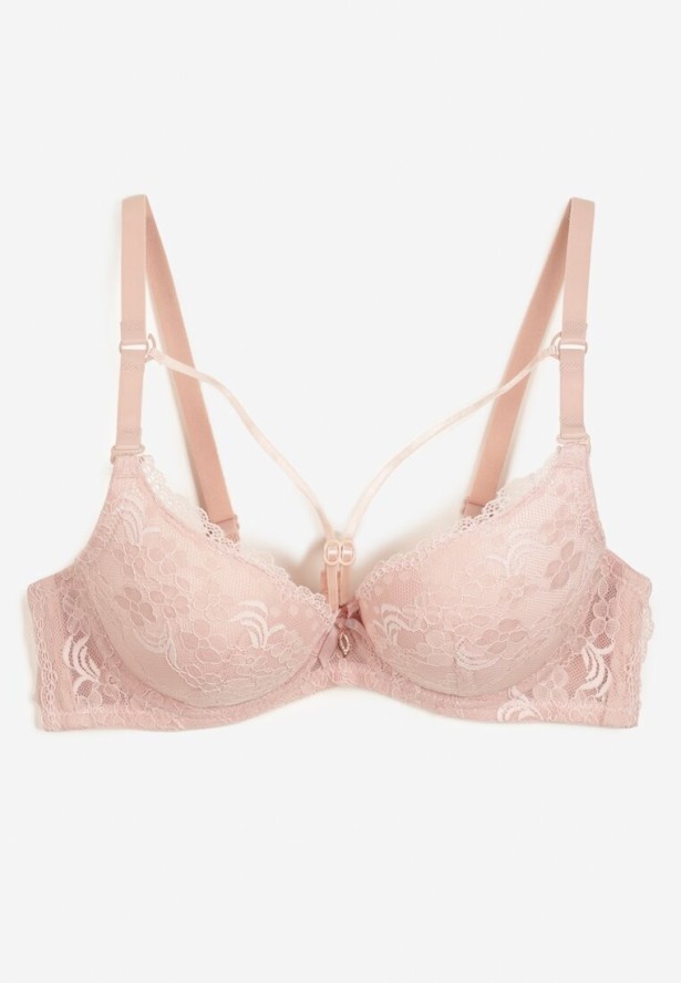 Ciemnoróżowy Biustonosz Koronkowy Typu Full Cup Nasna