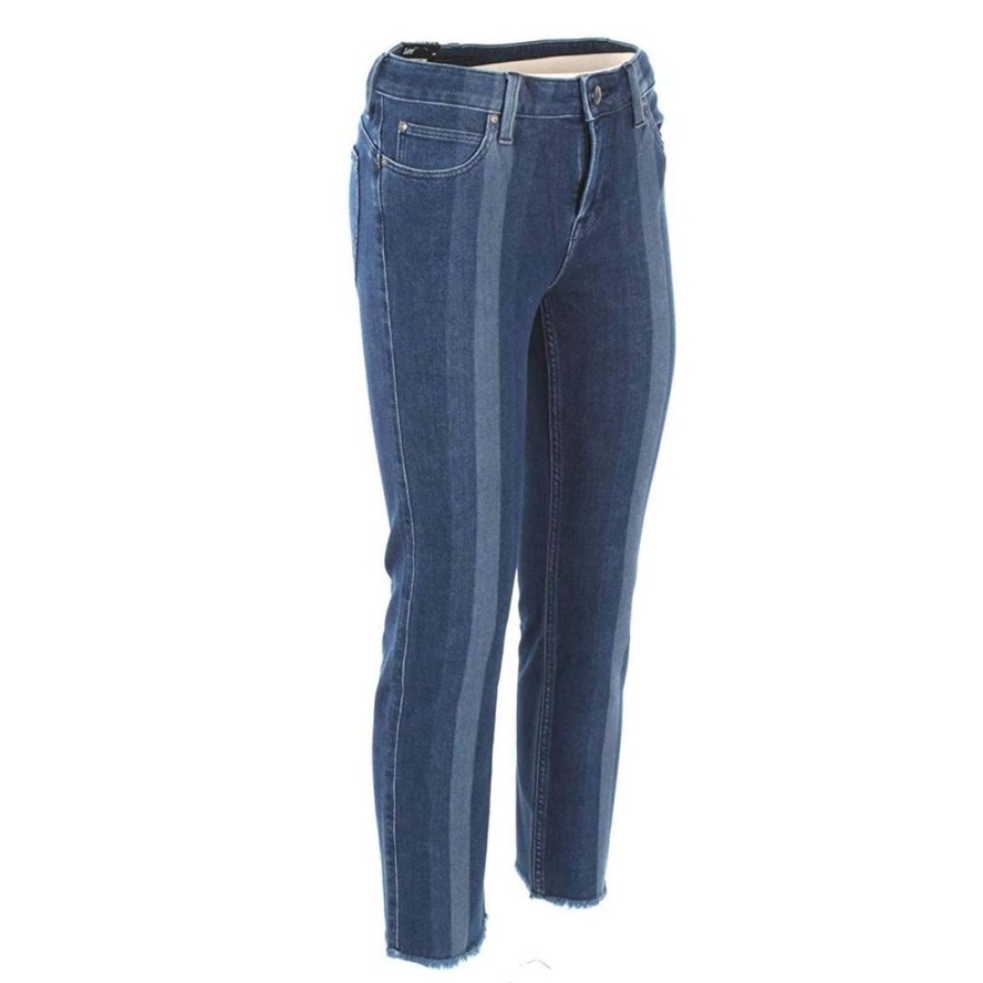 SPODNIE DAMSKIE LEE ELLY CROPPED RAW HEM LASER STRIPE L31QQYYV 112107233