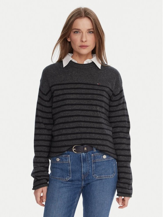 Tommy Hilfiger Sweter WW0WW46438 Szary Regular Fit