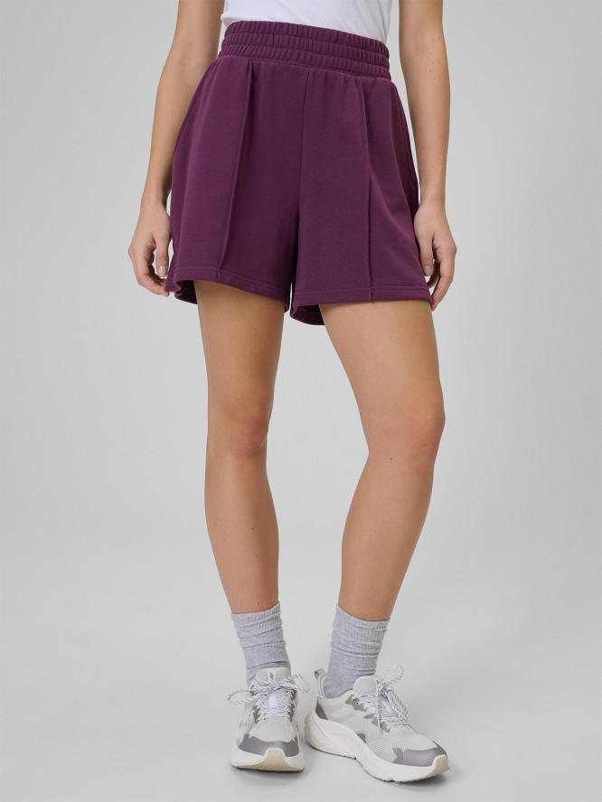 4F Spodenki dresowe damskie - burgundowe XL