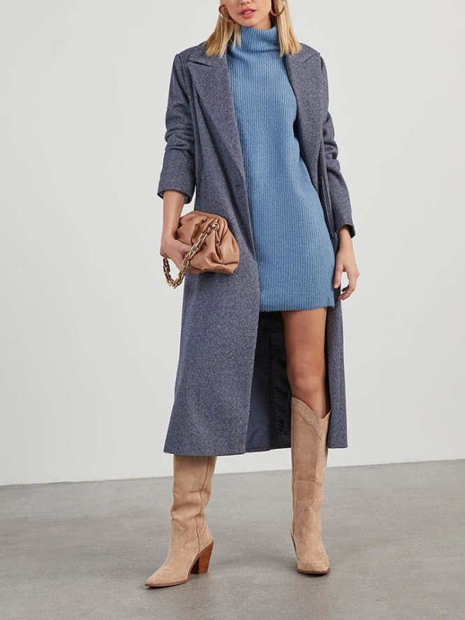 Milan Kiss Sukienka dzianinowa w kolorze błękitnym rozmiar: S