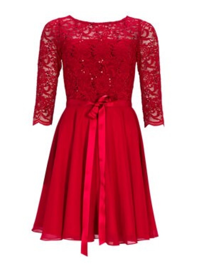 Swing Sukienka koktajlowa 77761210 Czerwony Regular Fit