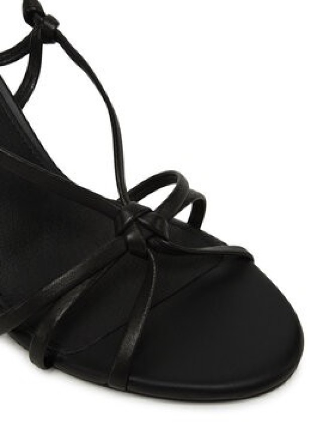 Tommy Hilfiger Sandały Leather Knots Wedge Sandal FW0FW08417 Czarny