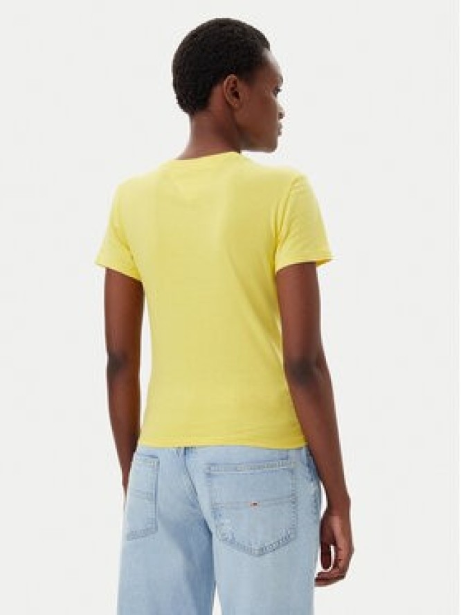 Tommy Jeans T-Shirt Essential DW0DW19447 Żółty Slim Fit