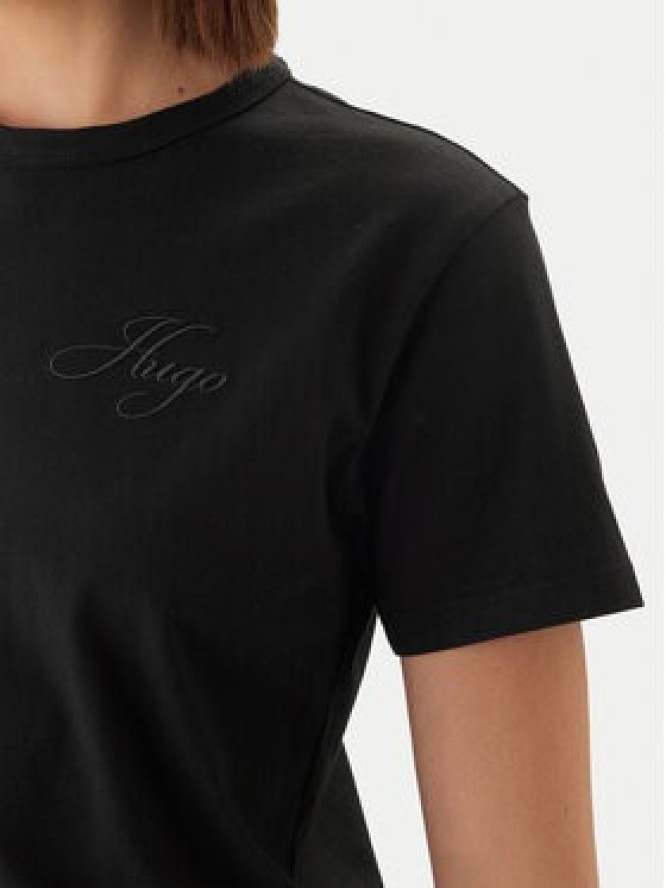 HUGO T-Shirt Damacia_7 50561233 Czarny Regular Fit