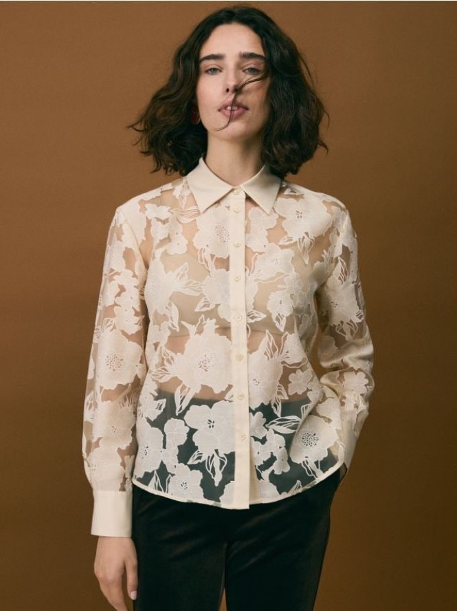 Koszula z wiskozą - beżowy