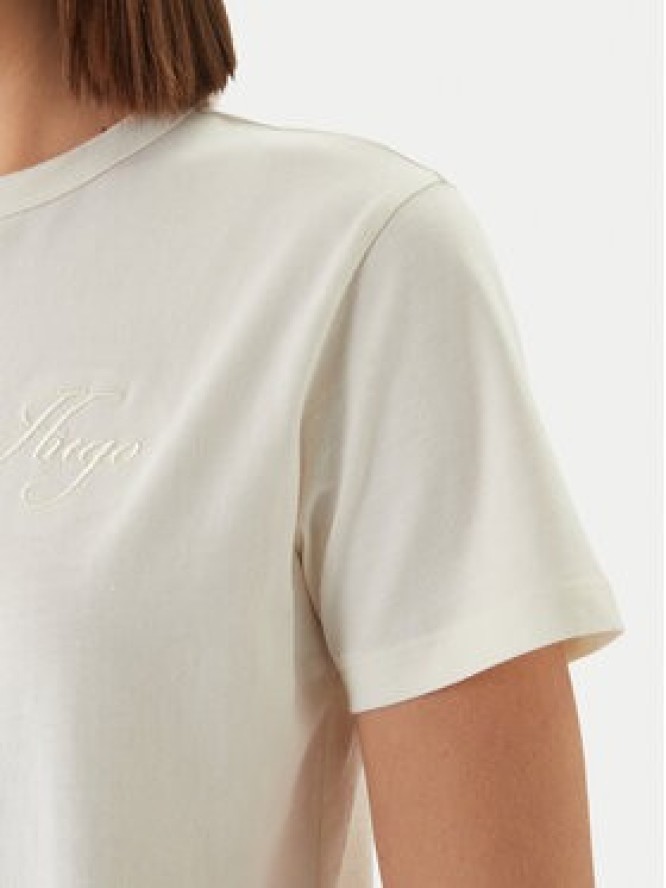 HUGO T-Shirt Damacia_7 50561233 Écru Regular Fit